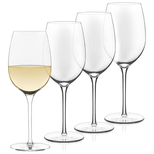 Signature Kentfield Estate All-Purpose Wine Glasses Set of 4 | Premium Long Stem Crystal Clear Wine Glasses for Red & White Wine